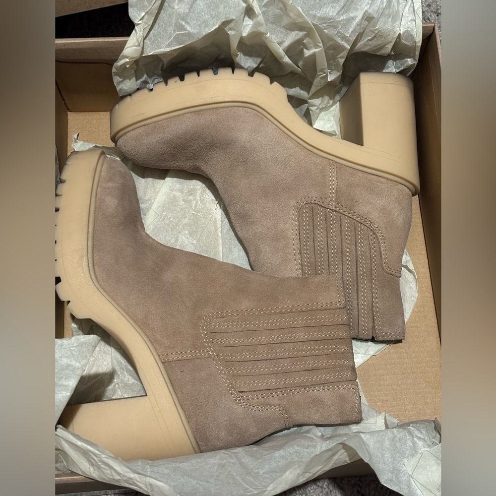 Dolce Vita Taupe Heeled Boots